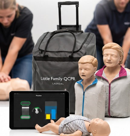 Laerdal Little Family QCPR oefenpoppen met tablet voor feedback